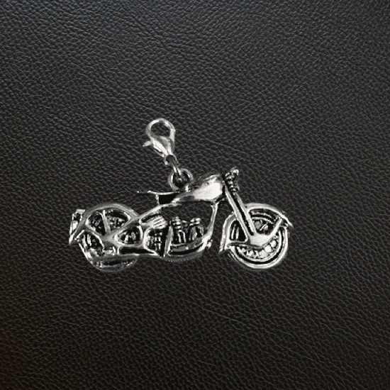 Silver Motorcycle Charm