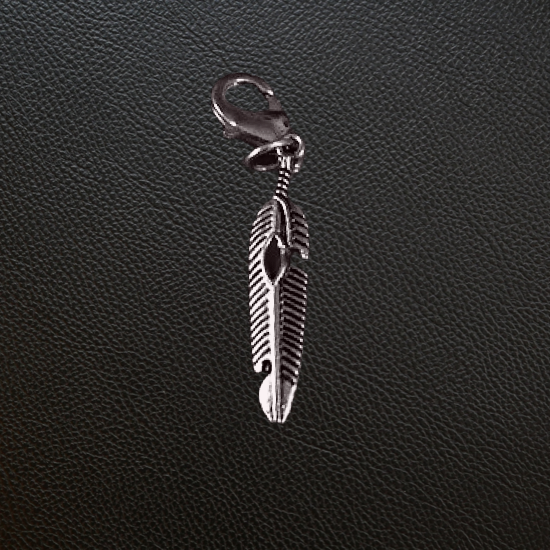 Silver Feather Charm