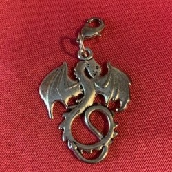 Pendant 9.25 Sterling Silver Dragon 