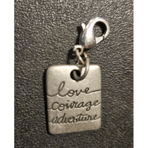 Gold Charm "Love, Courage, Adventure"