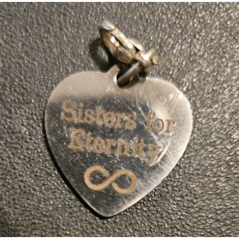 Gold Charm Heart "Sisters for Eternity"