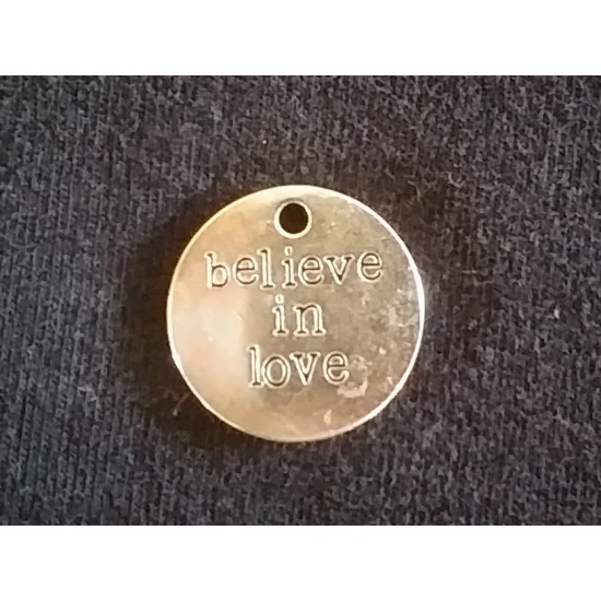 Round Silver Charms with Message