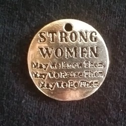 Charm, Gold, "Strong Women" Charm, Gold, "Strong Women"