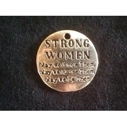 Charm, Gold, "Strong Women" Charm, Gold, "Strong Women"