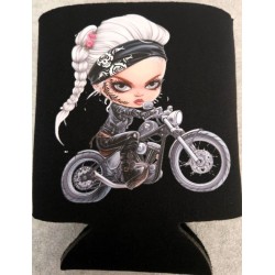 Koozie Lady Right Cheek Leaf Tattoo