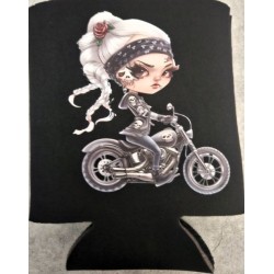 Koozie Lady Right Cheek Skull Tattoo