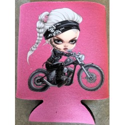 Koozie Lady Right Cheek Leaf Tattoo