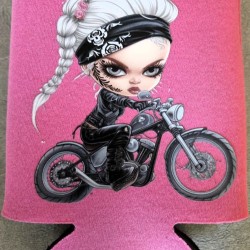 Koozie Lady Right Cheek Leaf Tattoo