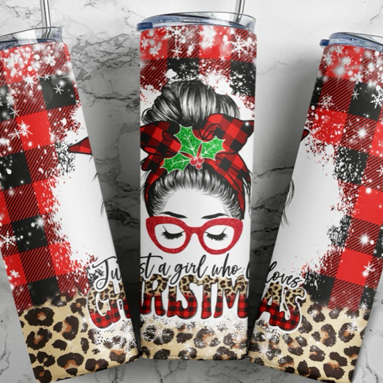 20oz Just A Girl Who Loves Christmas Tumbler