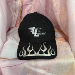 Black with Silver Flames Cap