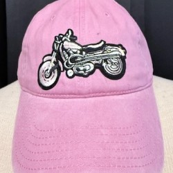 Pink Hat with Motorcycle Patch