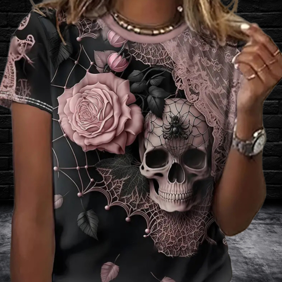 Pink & Black Skull Tee