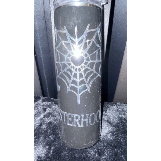 20oz Spiderweb Tumbler with a Silver Web
